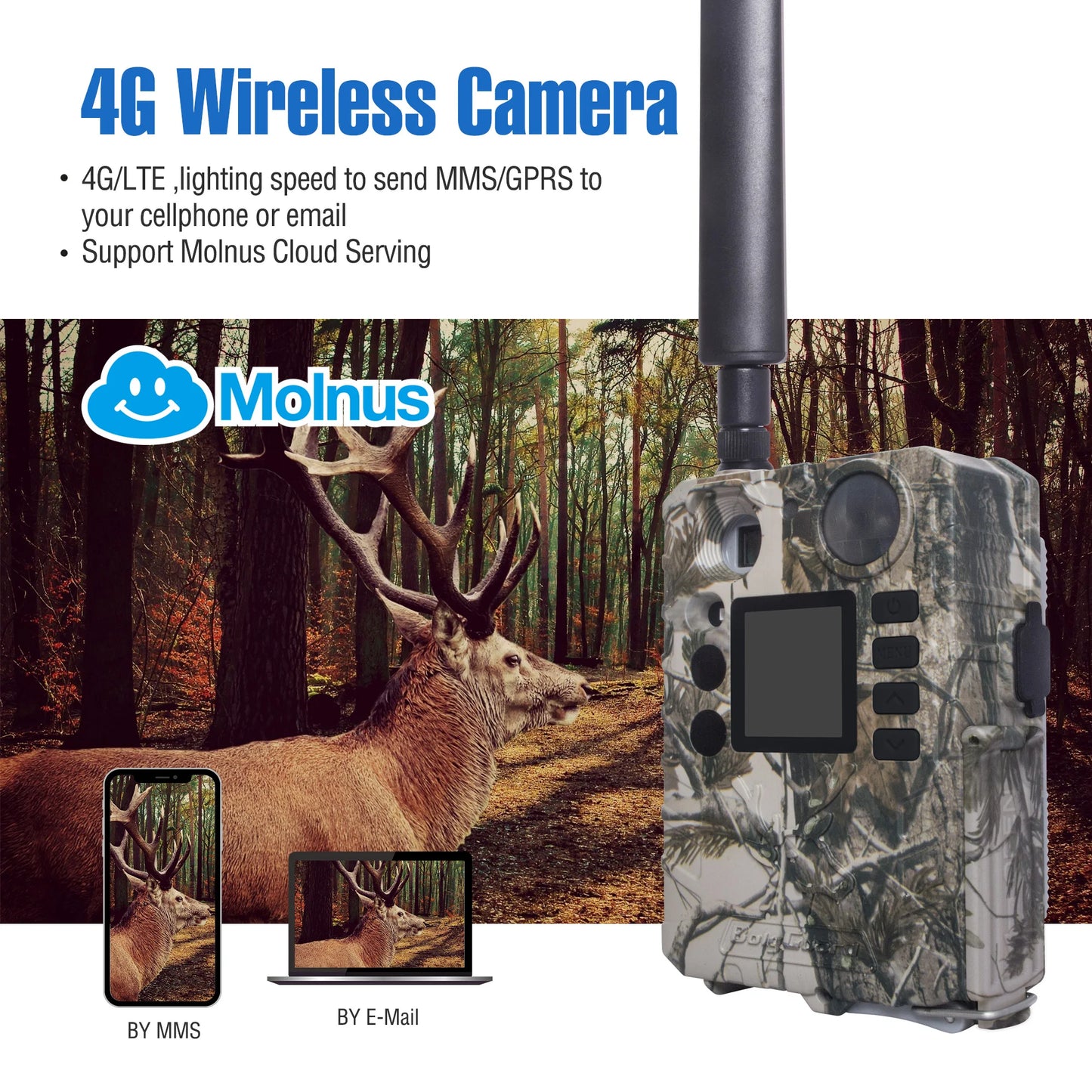 BG310-M Cellular Trail Hunting Camera 4G Wireless 18MP/720P Black IR 940nm Invisible Outdoor Wildlife Security Camera