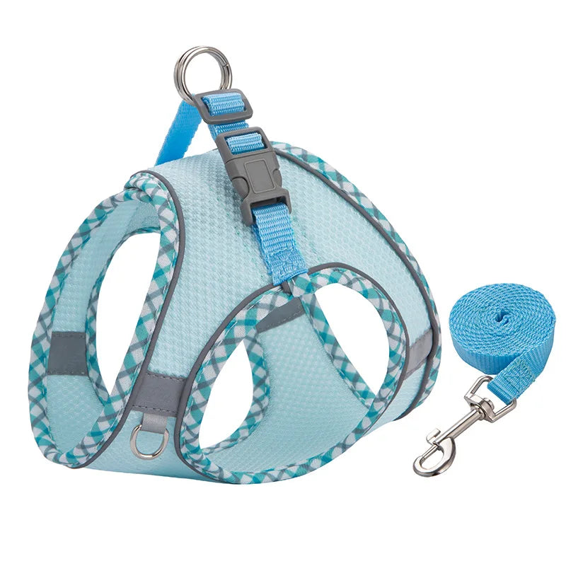 Pet Dog Harness and Leash Set for Small Medium Dog Outdoor Walking Reflective Adjustable Cat Vest Harness Chihuahua Pet Supplies