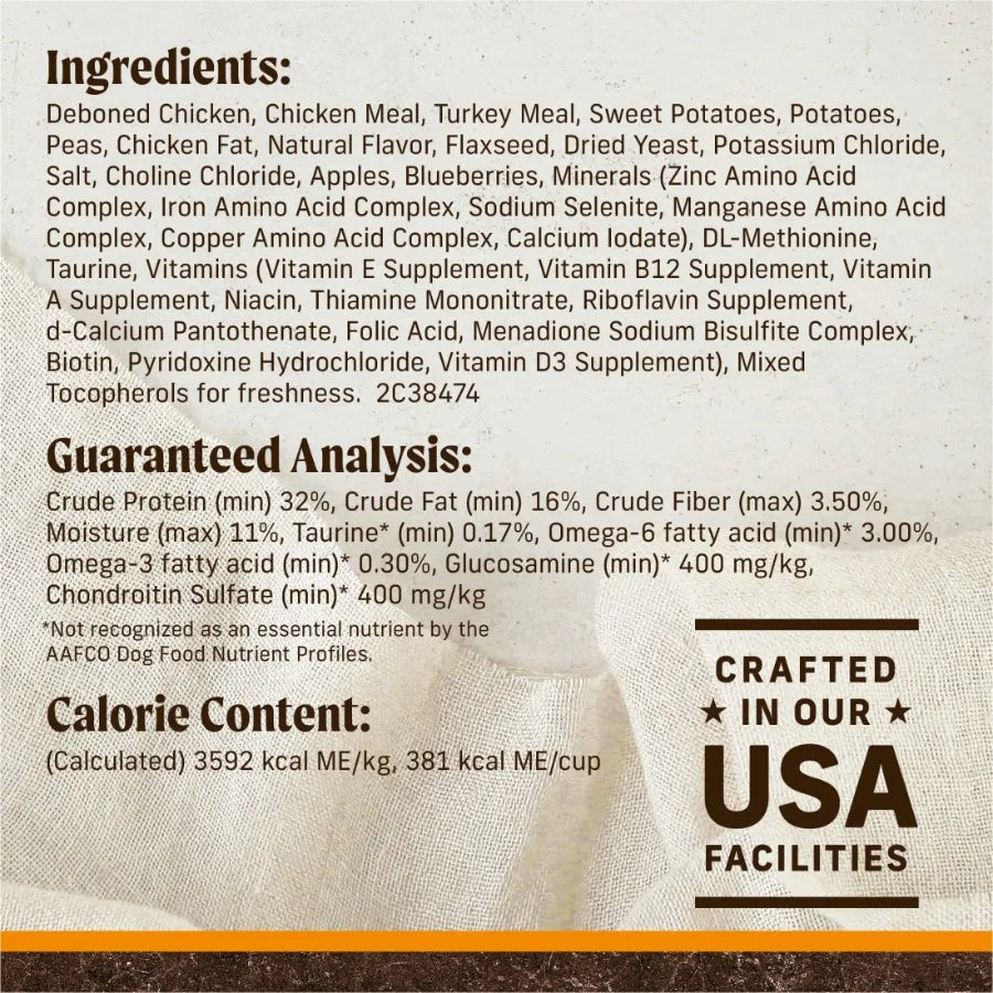 Premium Grain Free Dry Adult Dog Food, Wholesome And Natural Kibble With Real Chicken And Sweet Potato, 10.0 lb. Bag