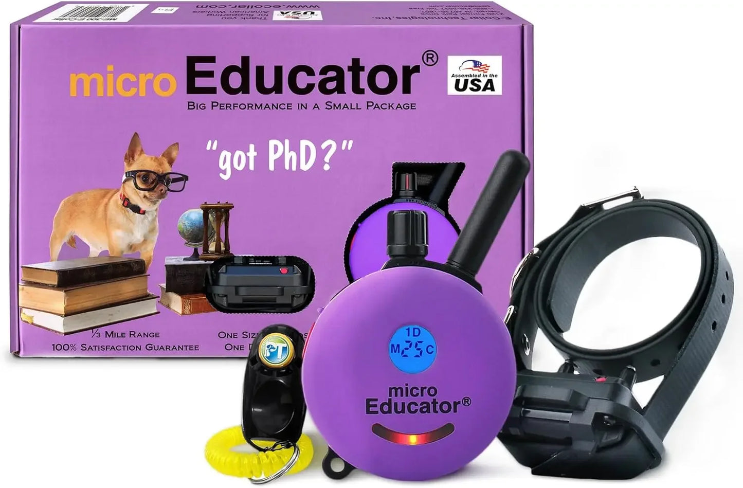 ME-300 Micro E Collar for Dog Training with Remote - 1/3 Mile Range, Waterproof, 100 Blunt Stimulation Levels, Tone