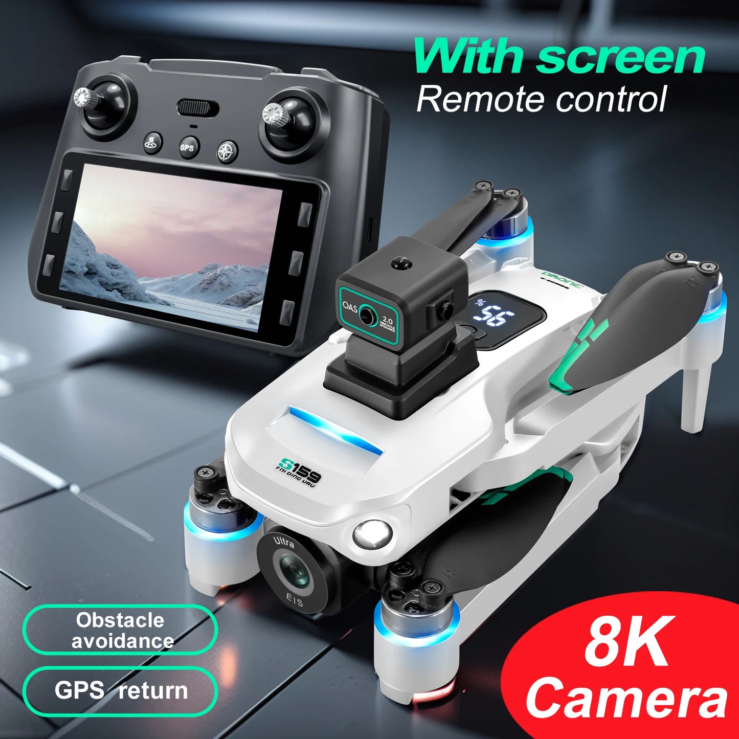 GPS Brushless Drone Dual Camera 5G Transmission 2KM Range Optical Flow Hover Intelligent Follow Drop Resistant Aerial RC Drone