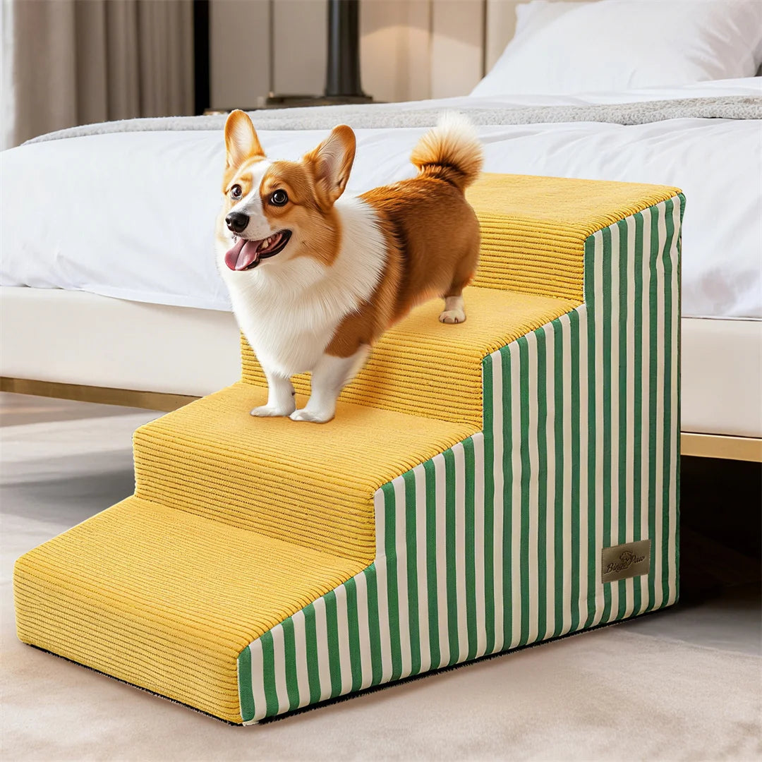 Pet Stairs for Dogs High-Density Foam Gentle Slope Access Ramp 3/4/5 Steps Safe Dog Ramp for Pet Accessibility