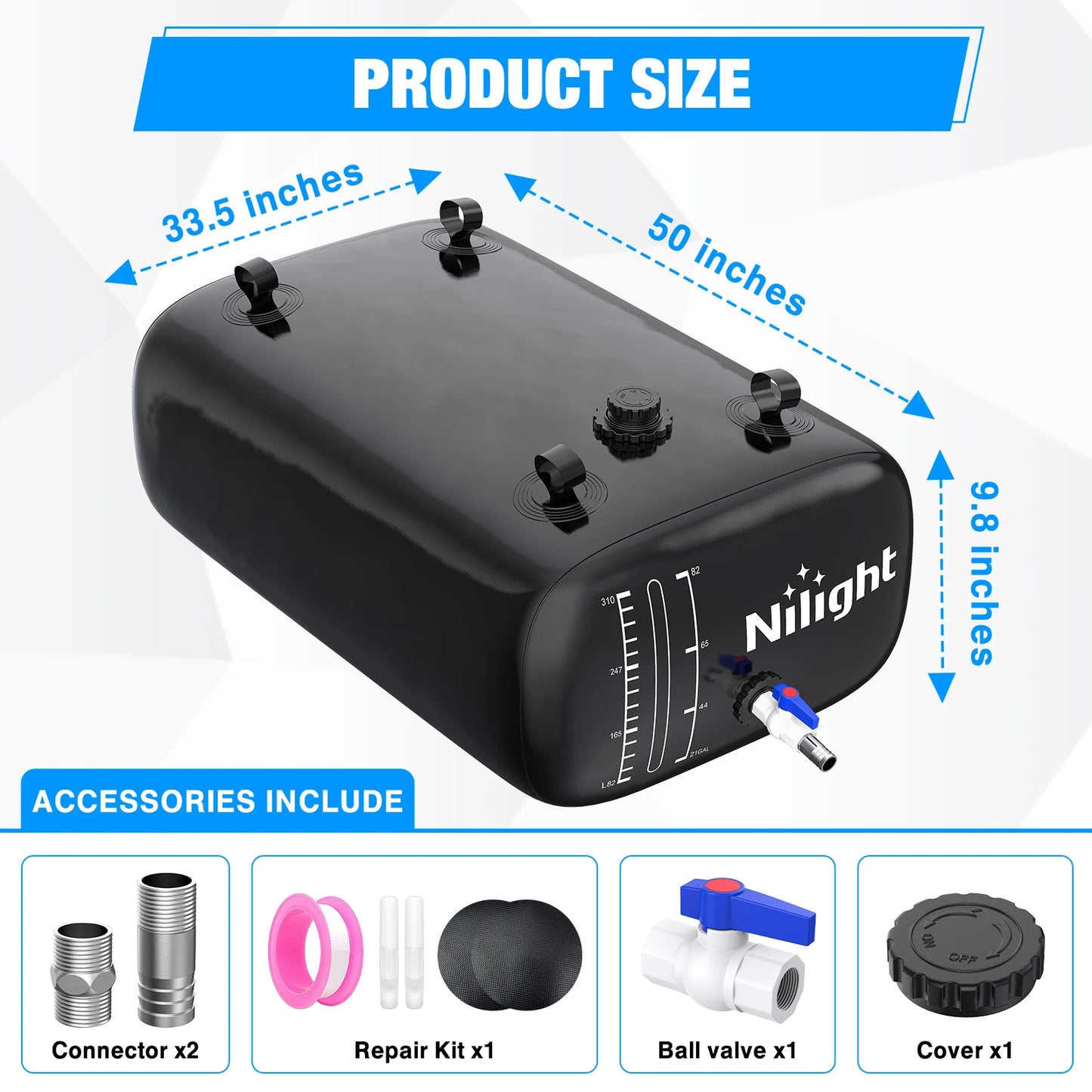 RV Tanks Car Travel 330L Water Storage Bladder RV Potable Water Bladder Tank Camping Hand Wash Holding Tank For Camper Boat
