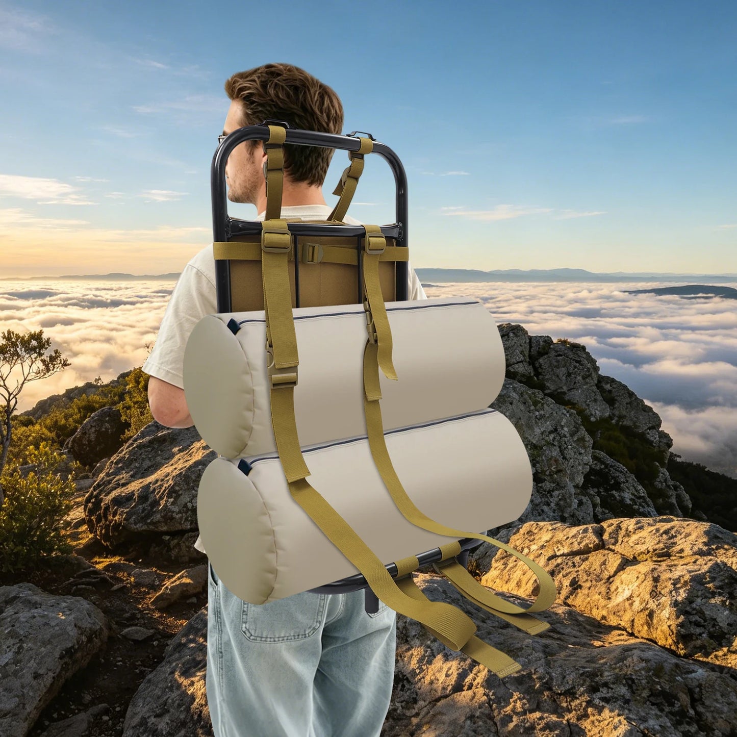 Backpack Frame Excellent Load Capacity Hiking/Hunting Backpack Frame Ergonomic Outdoor Load-bearing Frame for Hiking and Camping To Store and Secure Luggage and Backpacks