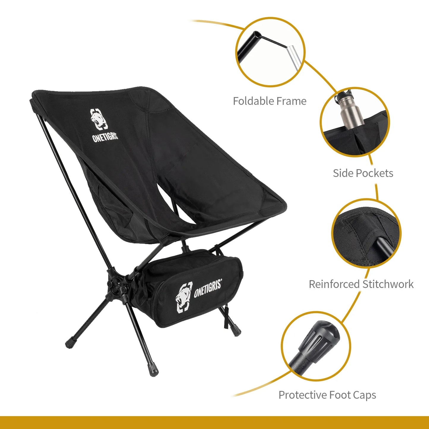 Ultralight Camping Chairs 150KG Capacity Portable Beach Folding Chairs for Outdoor Fishing, Travel, Trekking, BBQ Parties, Gardening Indoor Use