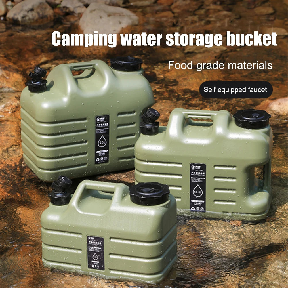 11L Camping Bucket Water Storage Large Capacity Portable Camp Water Bag with Detachable Faucet for Camping Fishing Picnic Hiking