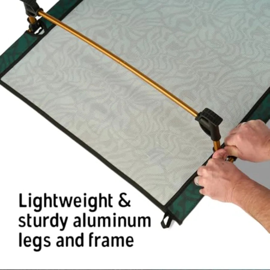 Lowdown Camping Cot for Tent and Car Camping, Aluminum Frame, Fern Green, Lightweight and Compact Carry Size