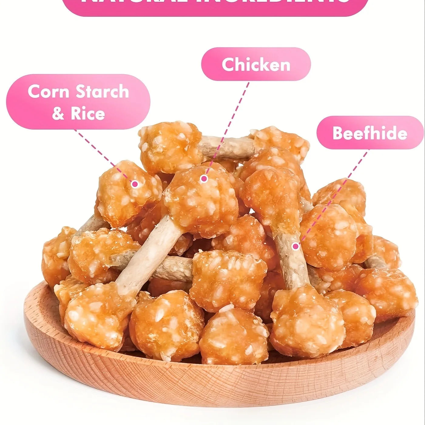 Dog Chicken Dumbbells, Small Dogs, Medium Pets, And Large Breeds Chicken Dog Snacks, Natural Dog Snacks, Rice Dog Snacks, Healthy, High Protein, Long-lasting, Dog Training Reward Snacks