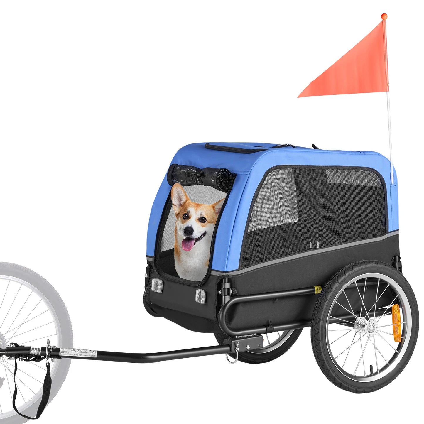 66/88 lbs Dog Bike Trailer Easy Folding Frame Pet Cart Bicycle Carrier with Coupler & Reflector for Small & Medium Dogs
