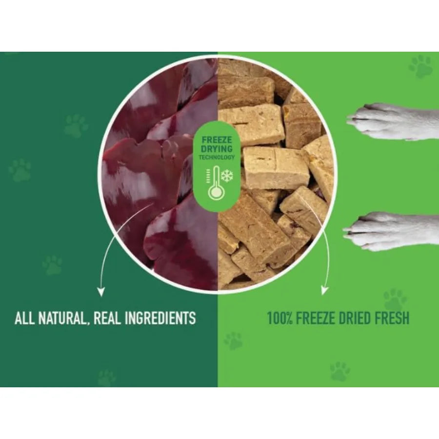Freeze-Dried Beef Liver Dog and Cat Treats Healthy Pet Training Treats or Food Topper All Natural, Single Ingredient, High Protein