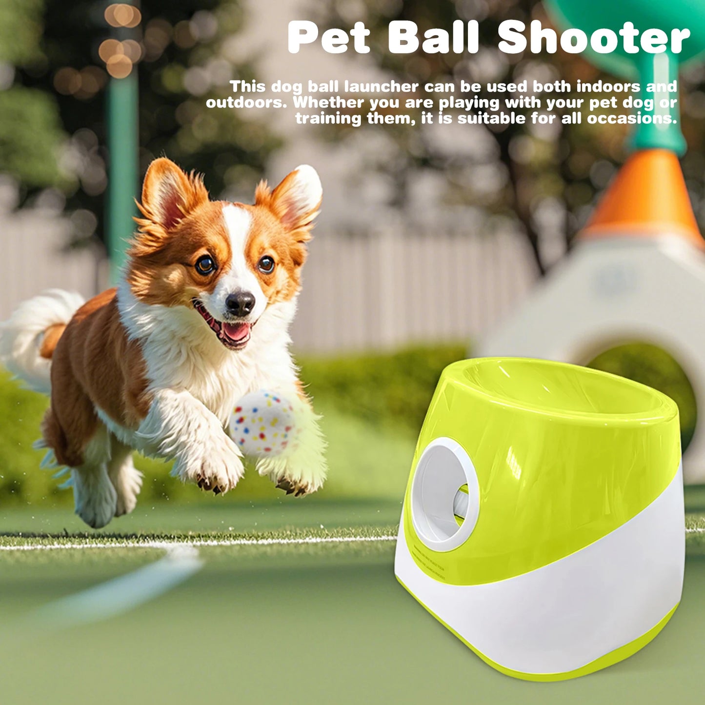 Dog Ball Thrower With 3 Tennis Balls Ball Thrower Machine Rechargeable Small Dog Ball Thrower for Small, and Medium Breeds