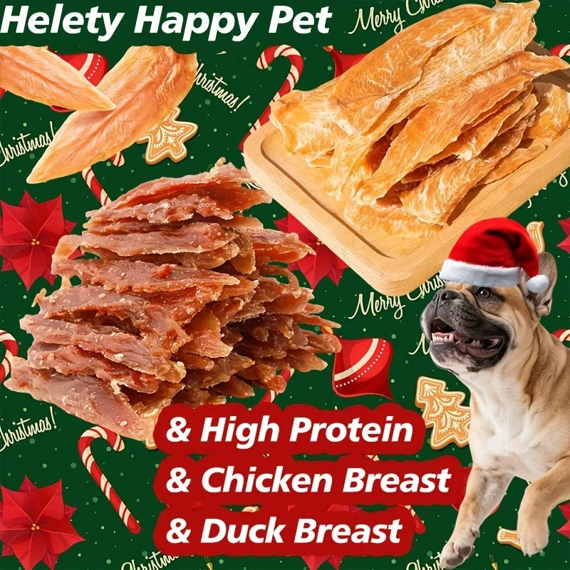 100G/200G/300G/600G Air-Jerky Chicken And Duck Breast Sticks for Dogs - Single Ingredient, Chicken And Duck Jerky Dog Chews - Grain Free, High Protein Snacks!