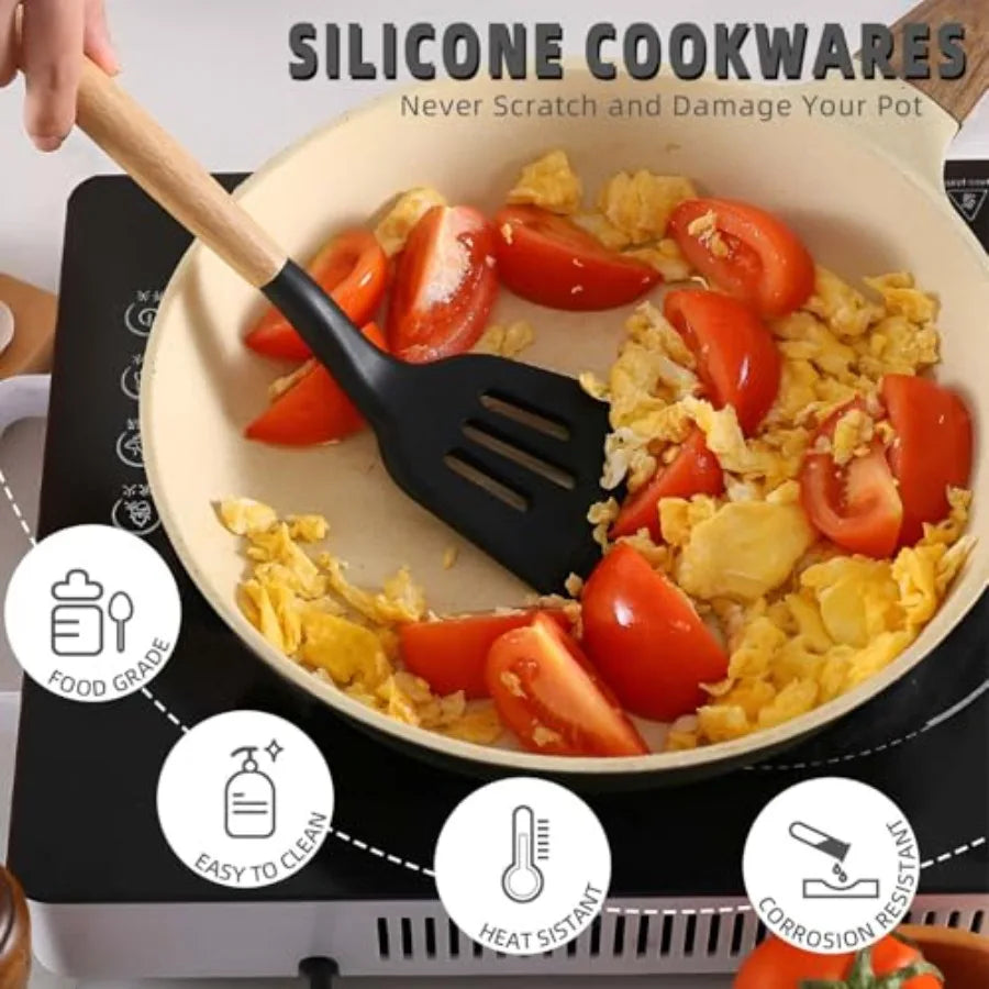 Silicone Camping Cooking Set Car Camping Essentials Cooking Kitchen Set, RV Camping Cookware Must Haves Gifts Camping Cooking Essentials
