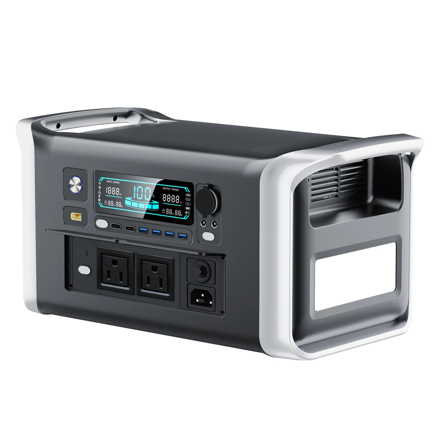 1600W Camping Portable Power Station 1024Wh Lifepo4 Pure Sinve Wave Solar Generator Outdoor 110V AC Outlets Garden Party