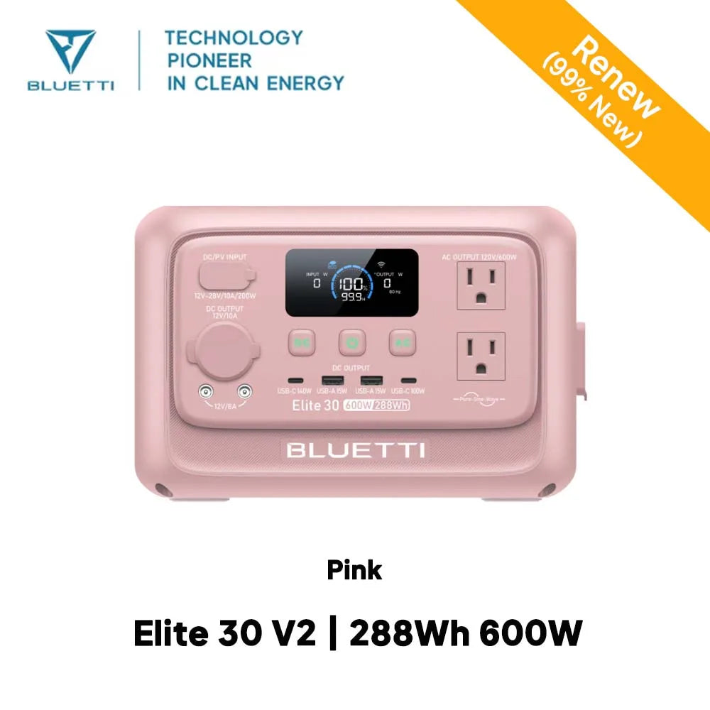 【Renew] Elite 30 V2 Portable Power Station 288Wh 600W Peak Large Capacity Solar Generator For Outdoor Camping Home Emerge