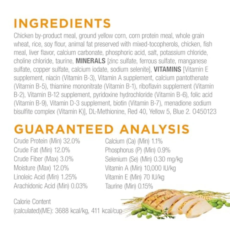 Complete High Protein Dry Cat Food With Real Chicken - Pack of 4 3.15 lb. Bags