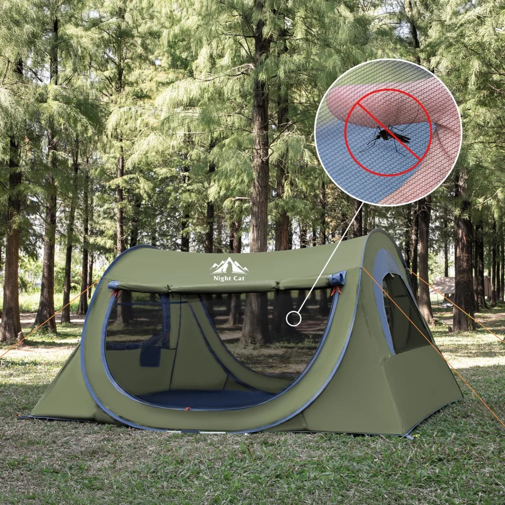 Pop Up Tent 2 Person with Mosquito Net: Waterproof Camping Tent Easy Setup for Picnic Festival in Park Backyard
