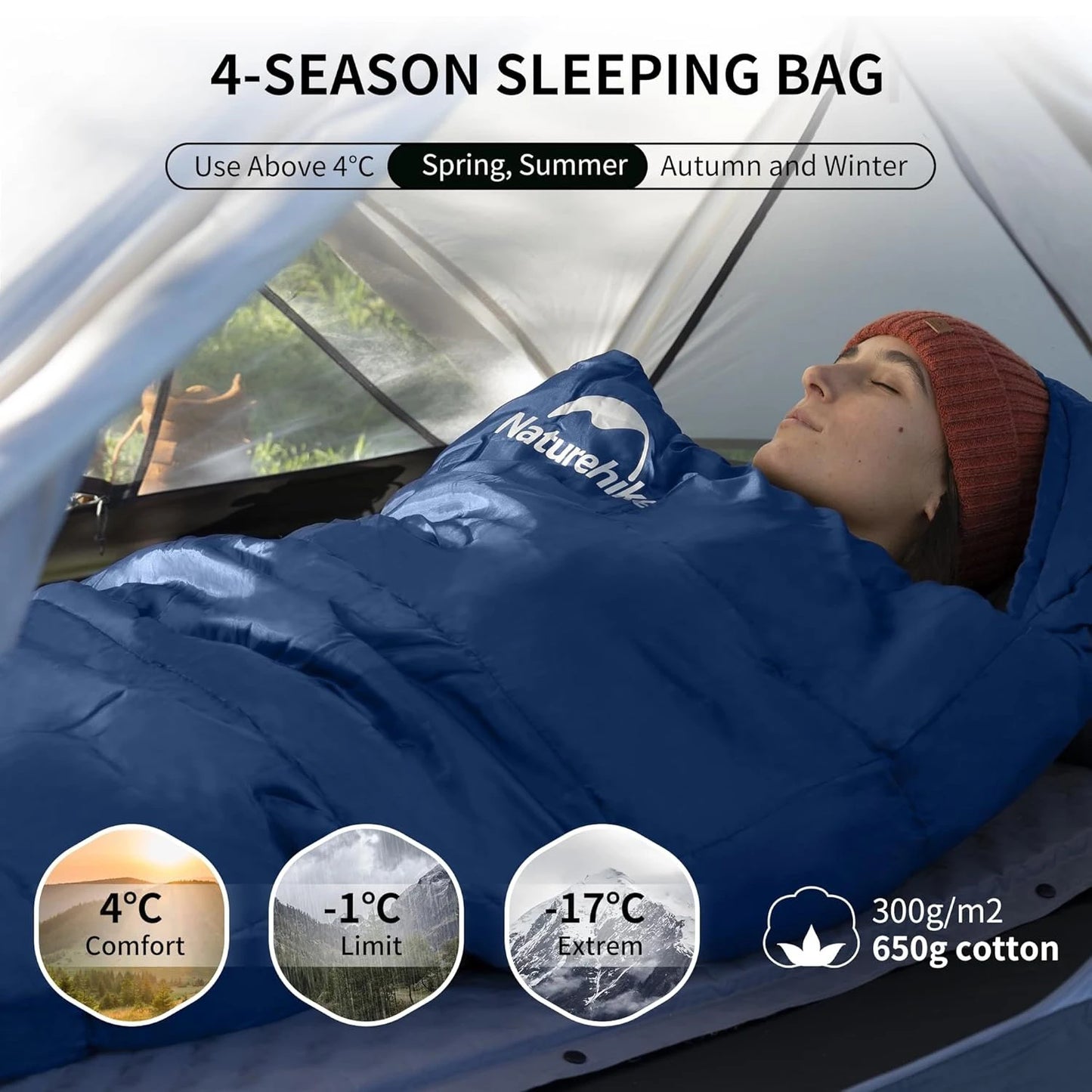 Mummy Sleeping Bags MJ300/MJ600 Cotton Camping Adults Sleeping Bag Ultra Winter Warm Mummy Sleeping Bag Indoor