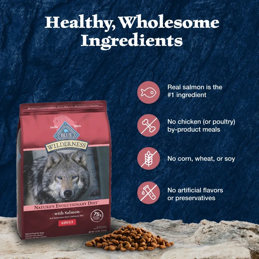 High-Protein Adult Dog Dry Food, Salmon Recipe, 4.5-lb.