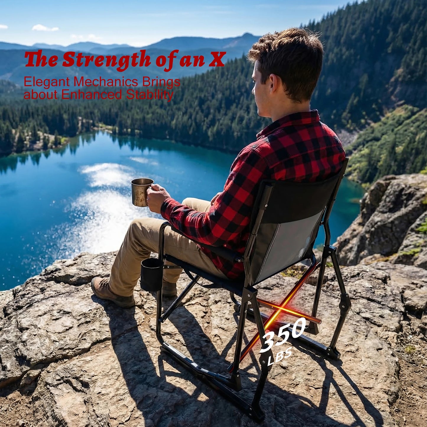 Outdoor Folding Portable Camping Chair Mesh Back Waterproof Armrests Camping Lawn Chair with Sturdy Frame Foldable Seat for Patio Beach Camping