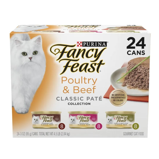Classic Pate Kitten Food, Wet Cat Food, Poultry and Beef, 3 oz Cans