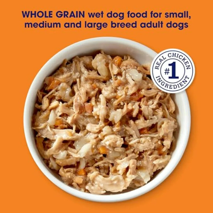 Wet Dog Food, Chicken in Broth Recipe, 2.75 Ounce Cup Pack of 12 Packages