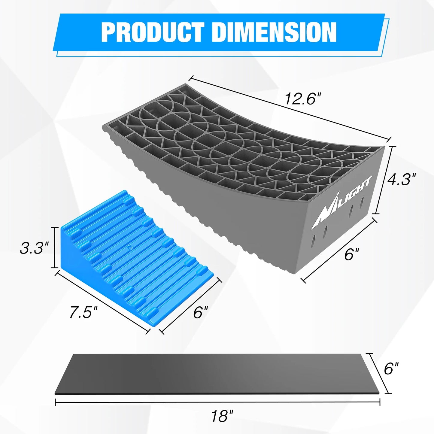 RV Leveler - 2 Pack Camper Leveling Blocks Ramp Support Dual Axles, Up to 35,000 lbs, Fast RV Accessories Leveling System for Travel Trailer, Motorhome
