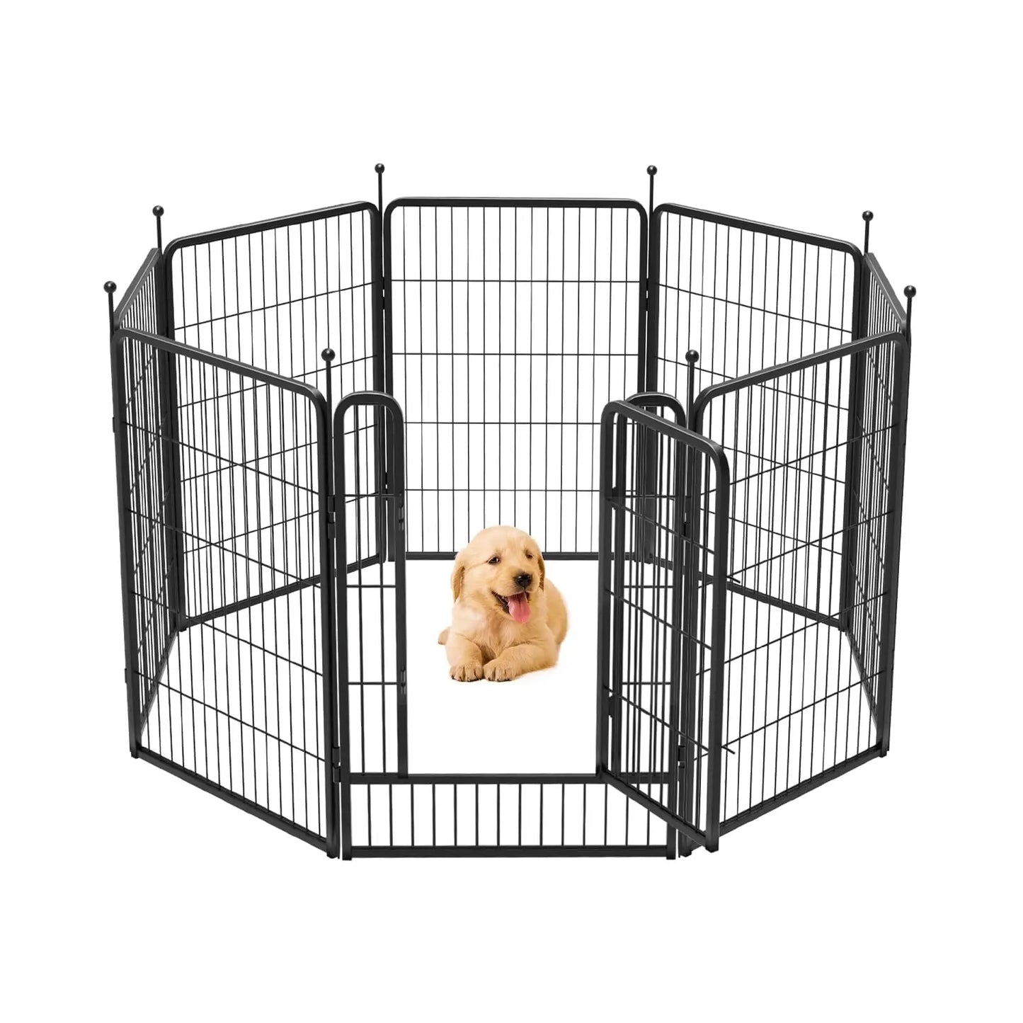 Dog Pet Fence Indoor/Outdoor,40"Height 8/16 Panels, Portable Metal Pet Exercise Pen for RV Camping Garden Yard, Wide Door