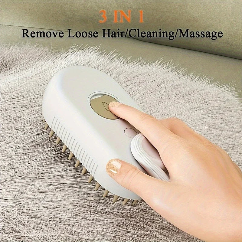 Pet Steam Brush Cat Dog Cleaning Steamy Spray Massage Beauty Comb 3 in 1 Hair Removal Grooming Supplies Pets Accessories