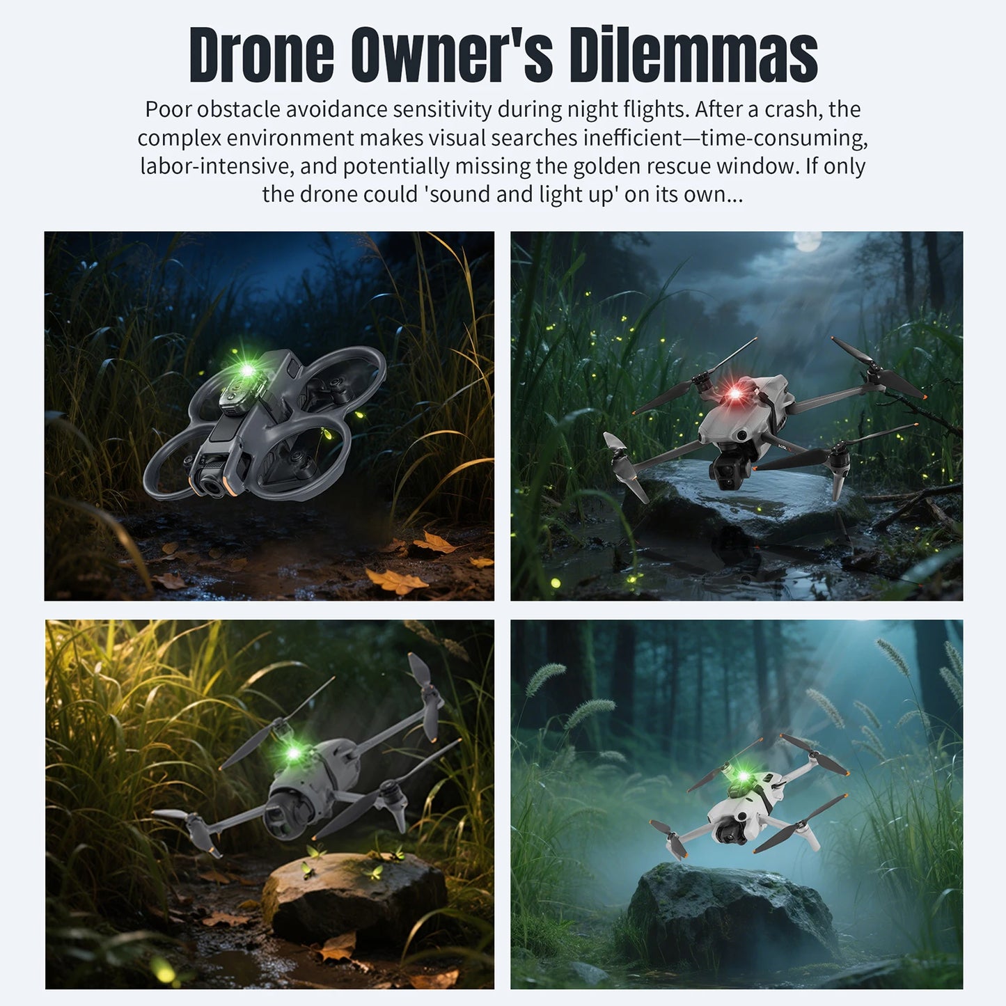 LED Quick Tacking Drone Tool USB-C Charging Positioning Remote Alarm Drone Strobe Siren Tracker for Universal Models of Drones