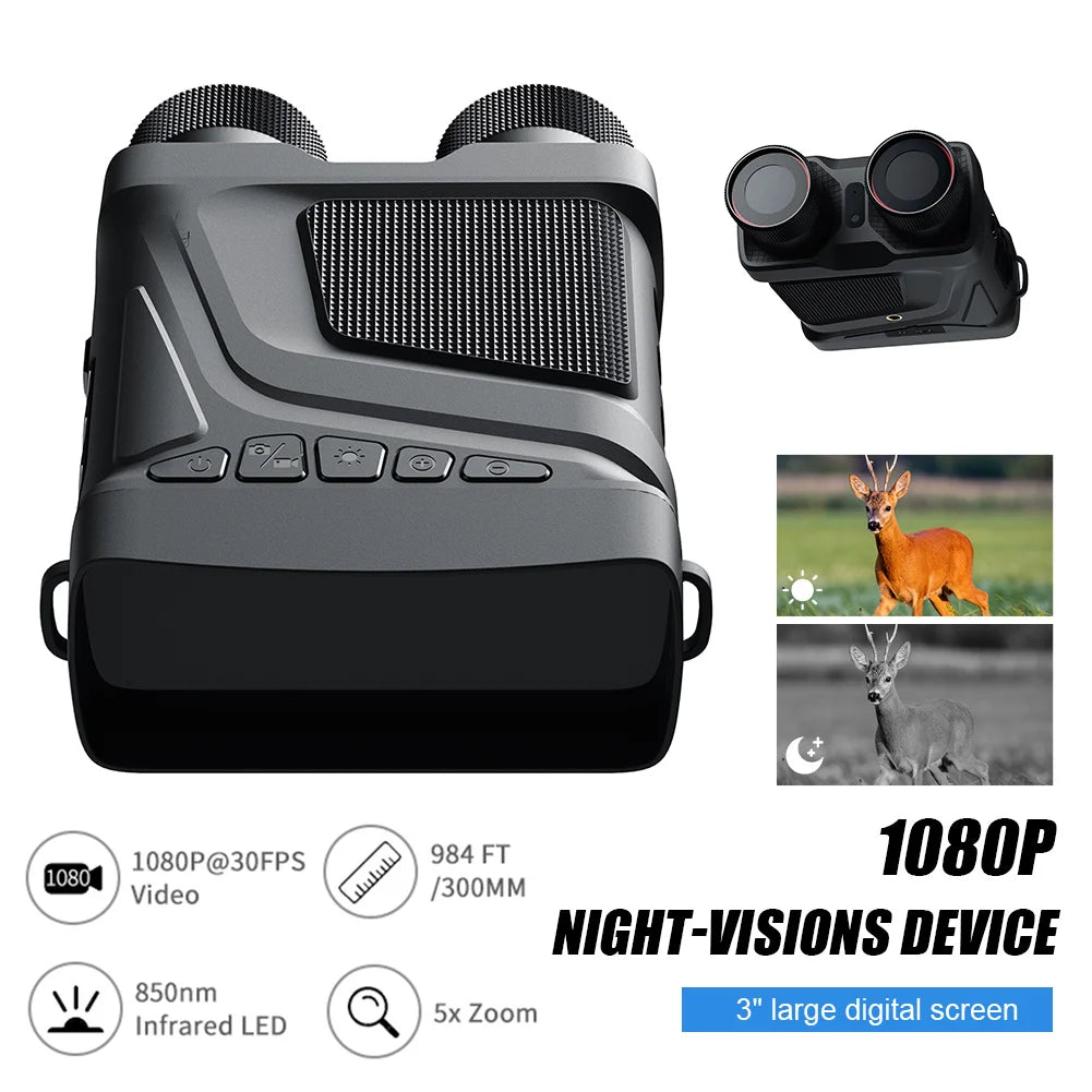 R12 5x Digital Zoom Infrared Night-Vision Binocular Telescope 1080p 300m Night-Vision Device For Outdoor Camping