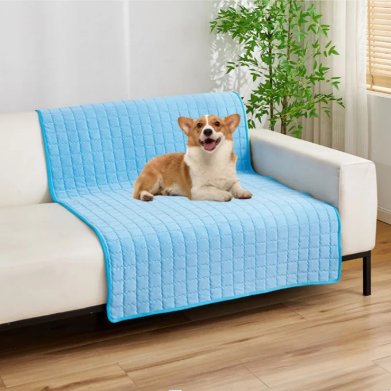 Pet Cooling Mat Dog Cat Sleeping Pad Cool Ice Silk Moisture-proof Mattress Cushion Summer Small Animal Cold Bed 5 sizes
