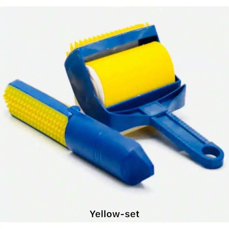 Squeaky Dog Chew Toys Set: 2 Cow Shapes With Rope, Grooming Brush And Lint Roller