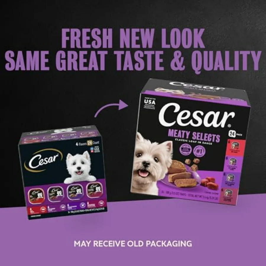 Classic Loaf in Sauce Wet Dog Food, Beef Recipe, Filet Mign Flavor, Grilled Chicken Flavor, and Porterhouse Steak Flavor, 3.5 oz.