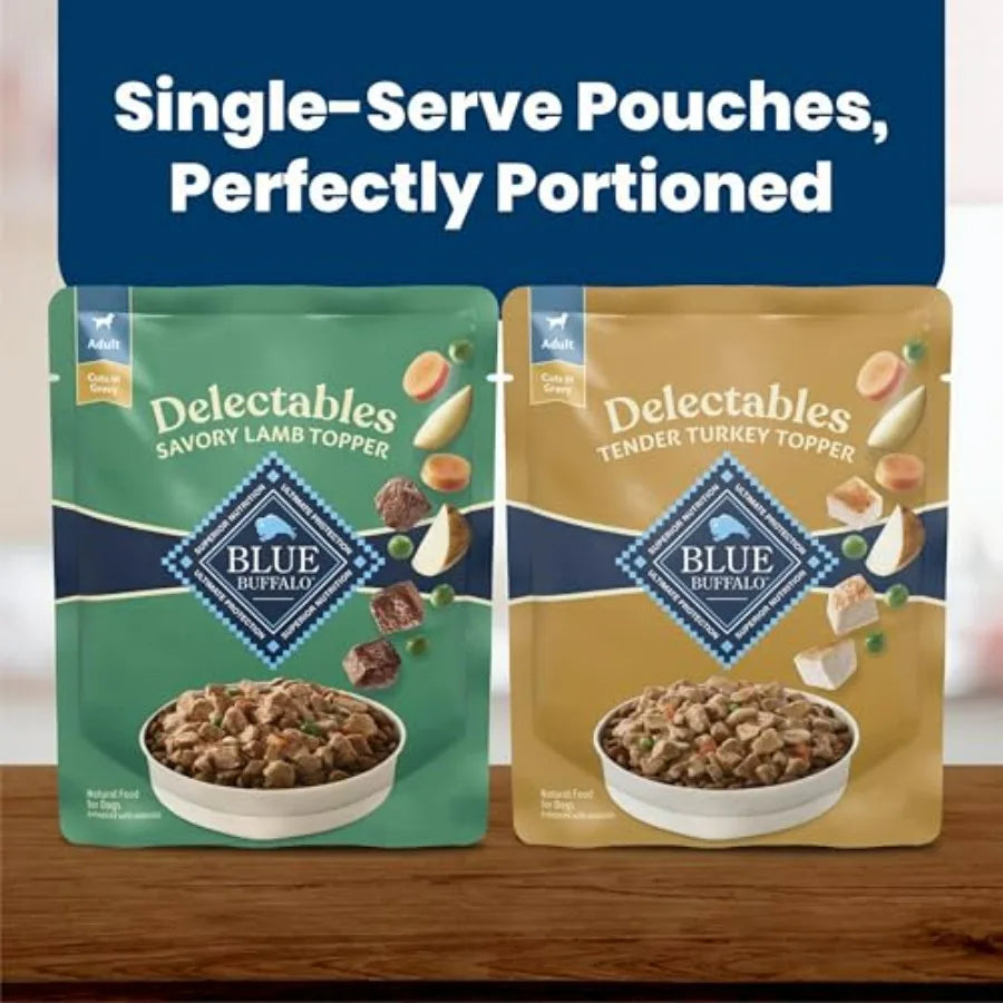 Delectables Variety Pack Natural Wet Dog Food Topper Savory Tender Cuts in Gravy with Natural Ingredients, Vitamins & Minerals