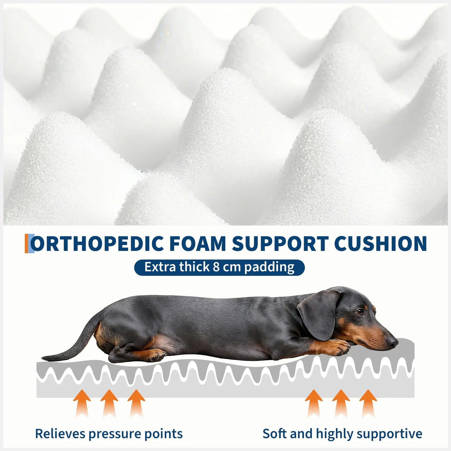 Oversized Human Dog Bed Orthopedic Faux Fur Pet Bed With Pillow Side Pocket Waterproof Lining & Anti-Slip Bottom