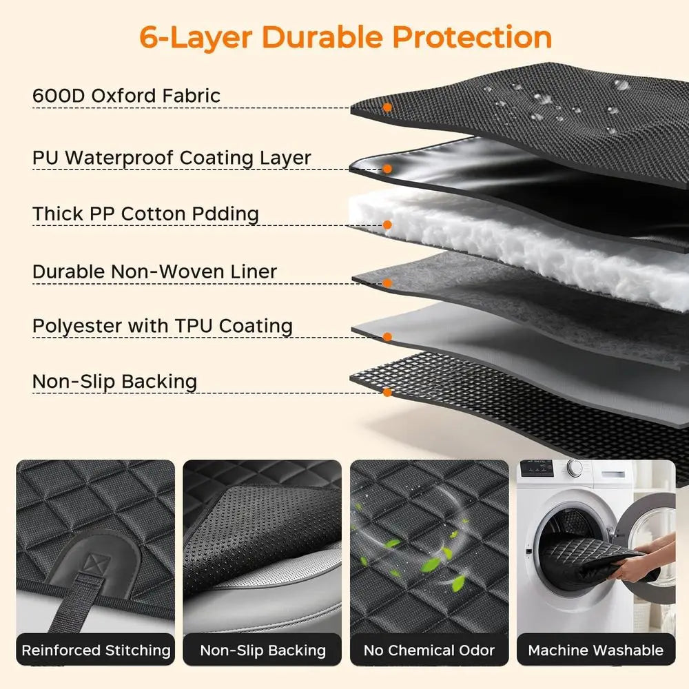 Dog Car Seat Cover or Pets Waterproof Seat Cover Hammock 600D Heavy Duty Scratch Proof Nonslip Durable Spot Back Seat Covers