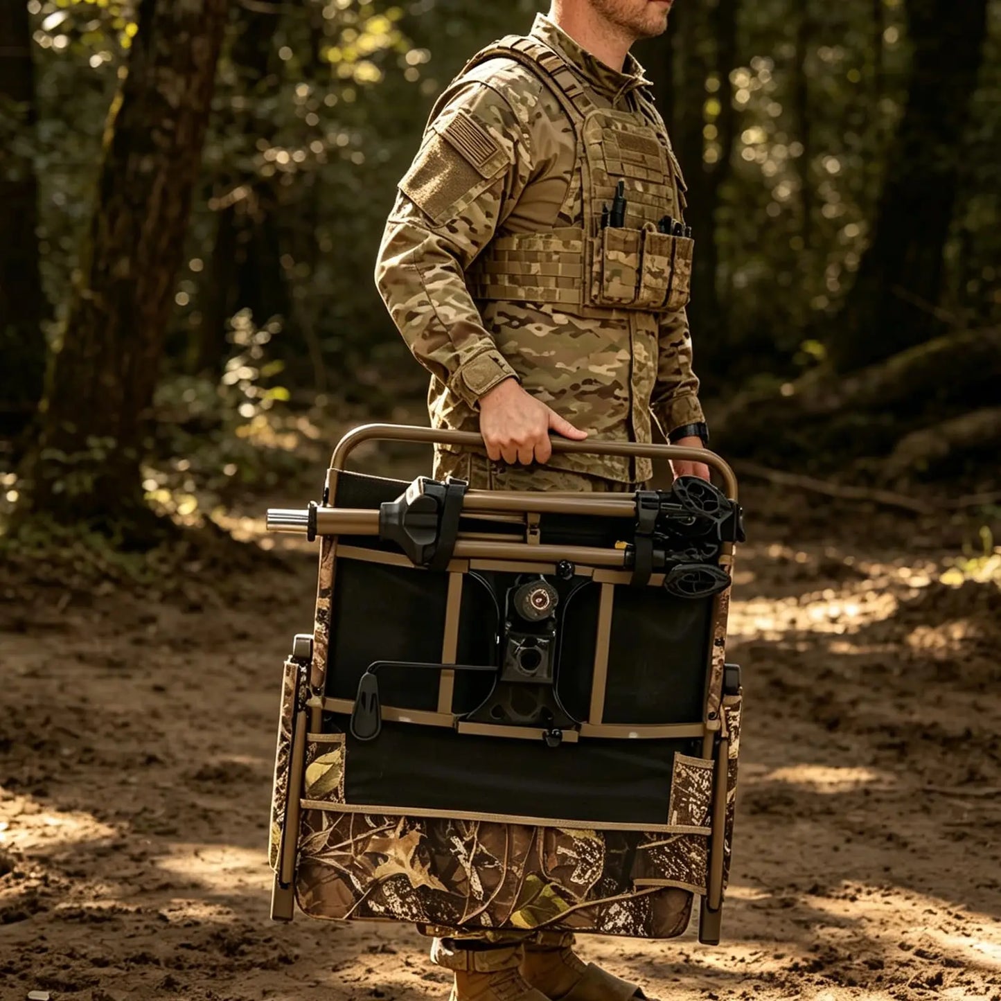 Hunting Chair 360 Degree Swivel Silent Folding Portable Blind Seat With 4 Adjustable Legs And Seat Height Anti Sink Feet Armrests Stable 330 Lbs Capacity