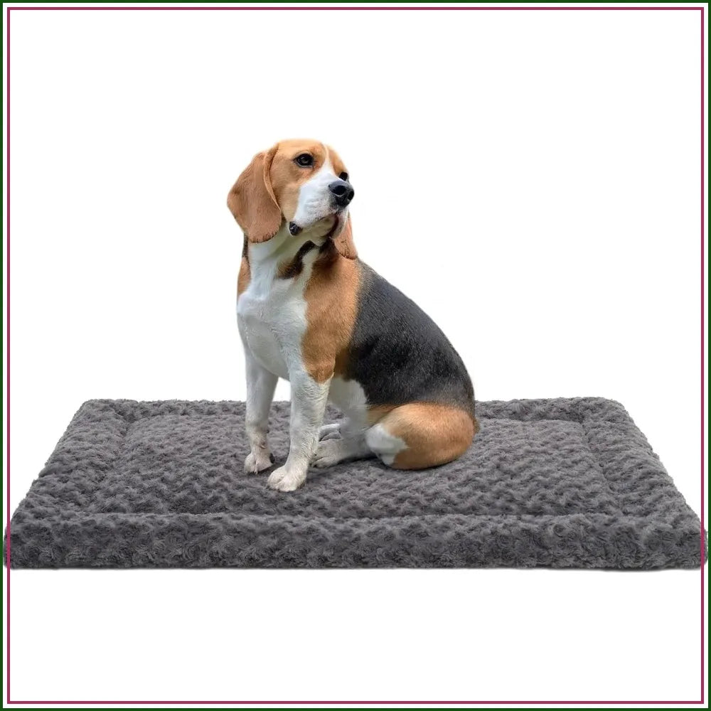 Ultra Soft Washable Dog Bed Mat, 36" x 23" Gray, Plush Crate Pad for Small to Large Dogs