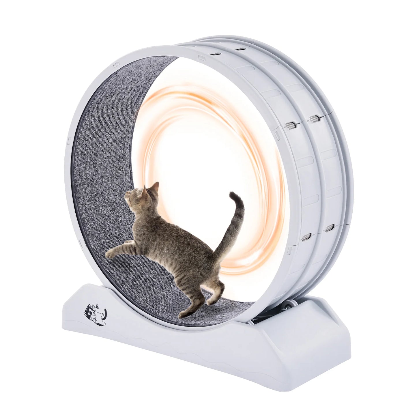 Cat Exercise Wheel 31.5in Large Wheel with Secure Brake & Carpeted Runway Quiet Operation Treadmill for Pets Weight Loss