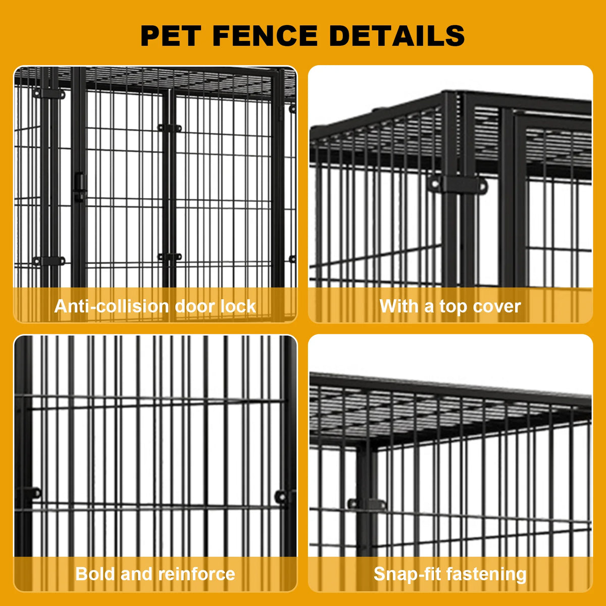 48 Inch Kennel Cage Easy Assemble Heavy Duty Wire Dog Crates with Door Dogs Cage Kennel Stackable for Puppy/Small Dog/Rabbit/Pig