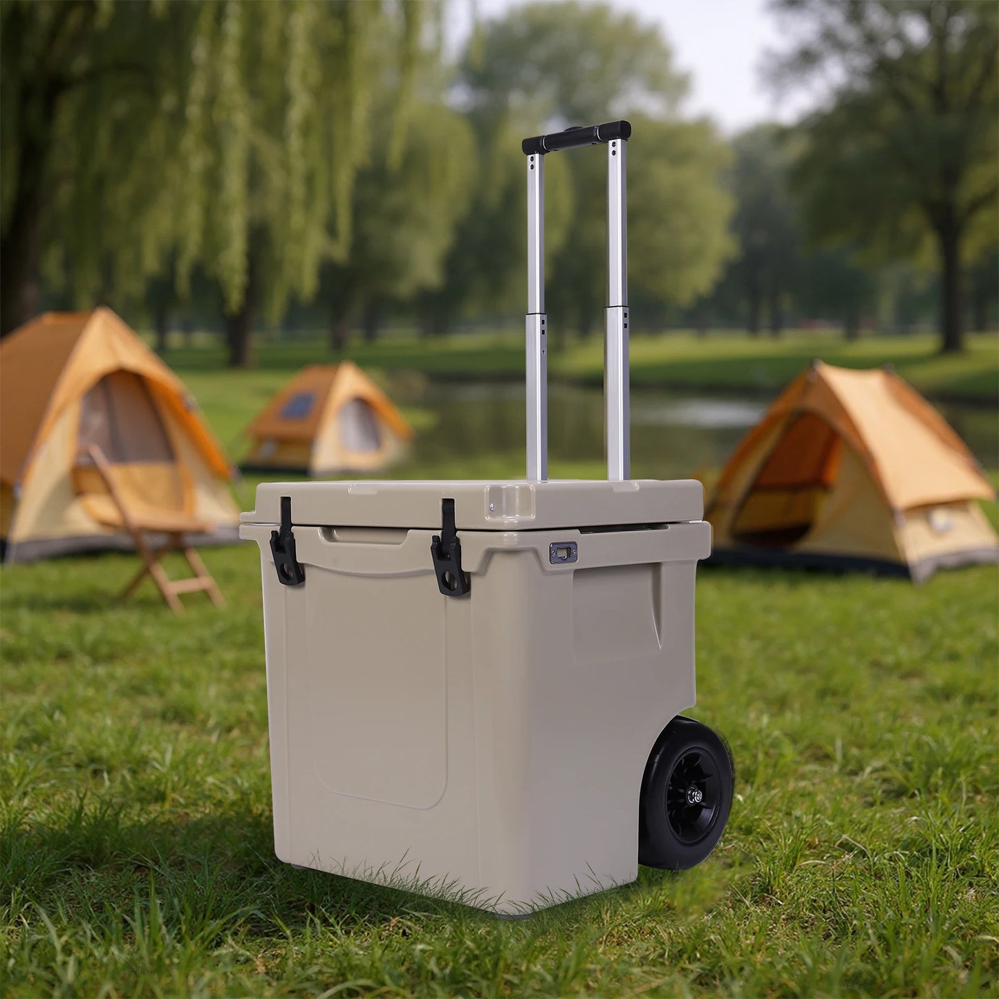 5L Insulated Rotomolded Coolers with Wheels and Handle Roller Cooler with Leak-Proof Tight Latches for Beach Camping Fishing