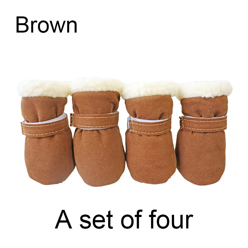 Winter Waterproof Dog Boots, 4Pcs Non-Slip Pet Shoes for Small Dogs, Outdoor Warm Puppy Socks, Dog Booties Accessories