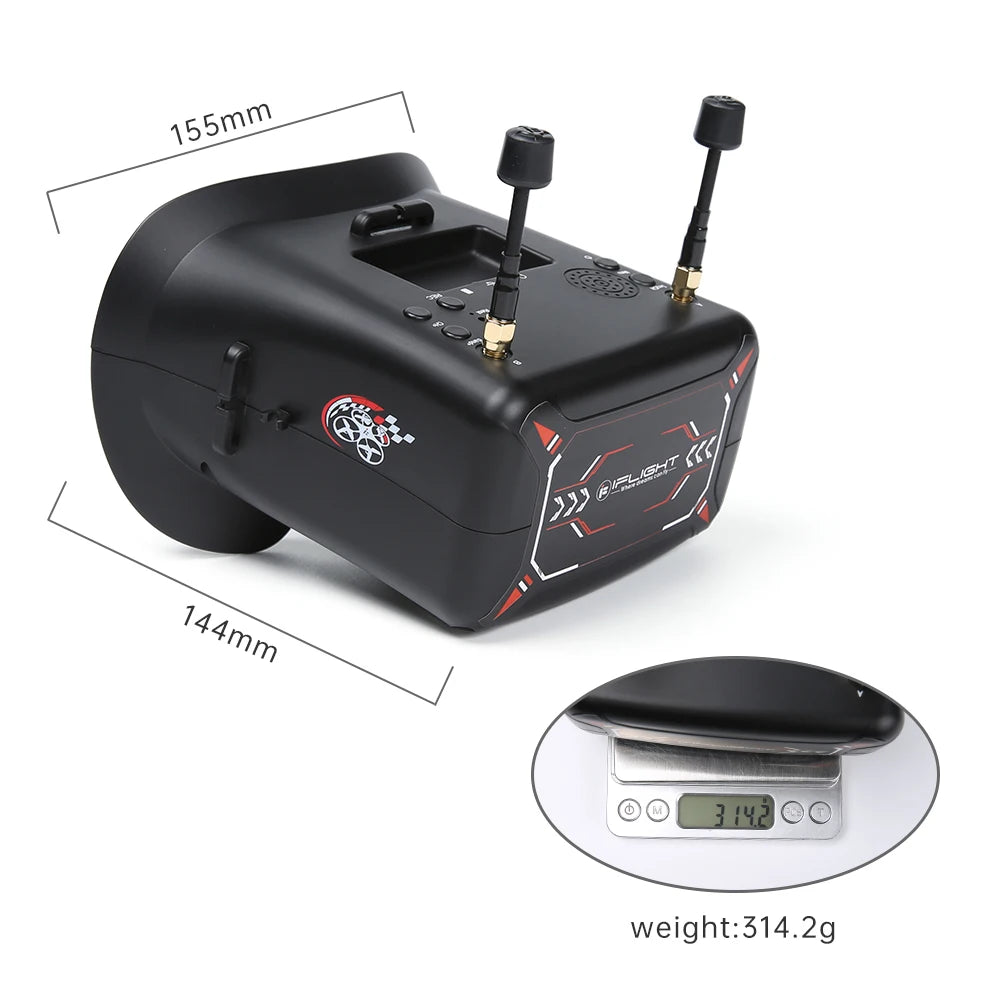 4.3inch FPV Analog Goggles 40CH 5.8GHz with DVR Function Built-in 3.7V/2000mAh Battery for RC Drone FPV Part