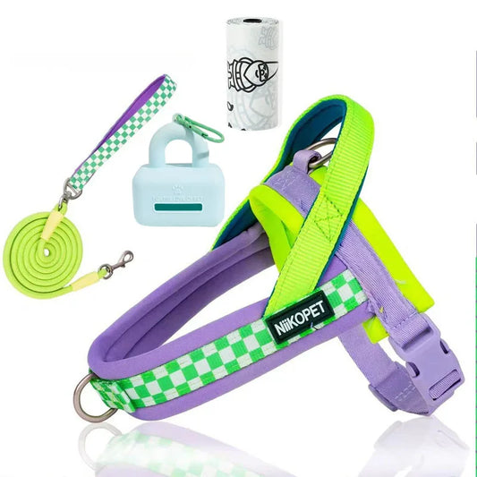 Dog Leash with Saddle-Style Harness for Small And Medium-Sized Dogs, Specially Designed for Outdoor Dog Walking, Anti-Shock Vest