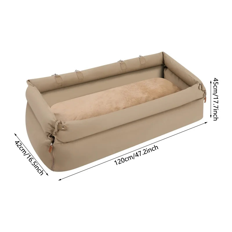 Foldable Travel Pet Car Seat Bed Comfortable Thickened Pet Sleeping Nest Anti Slip Fixed Design Durable Cat Dog Rest Bed For Vehicle Home Dual Use