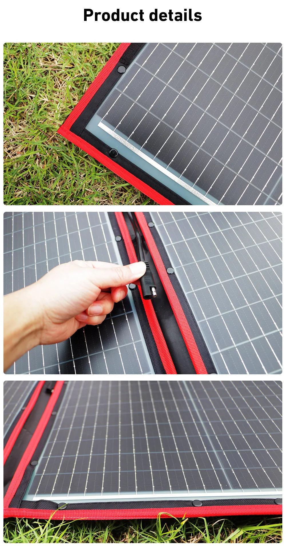 18V 100W Portable Foldable Solar Panel with 12V Controller Kit for Family Camping Trips