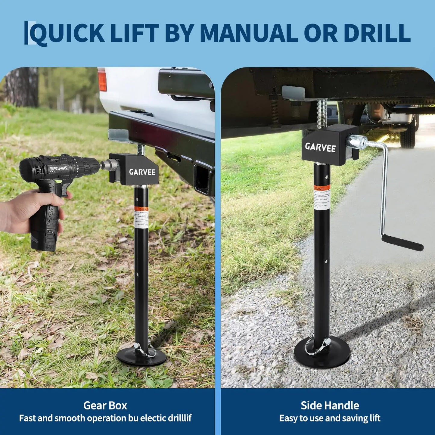 RV Slide Out Stabilizer Jacks Heavy Duty 5000 LB Adjustable 21-34in Quick Lift Drill Crank Support Travel Trailer RV Camper Stand