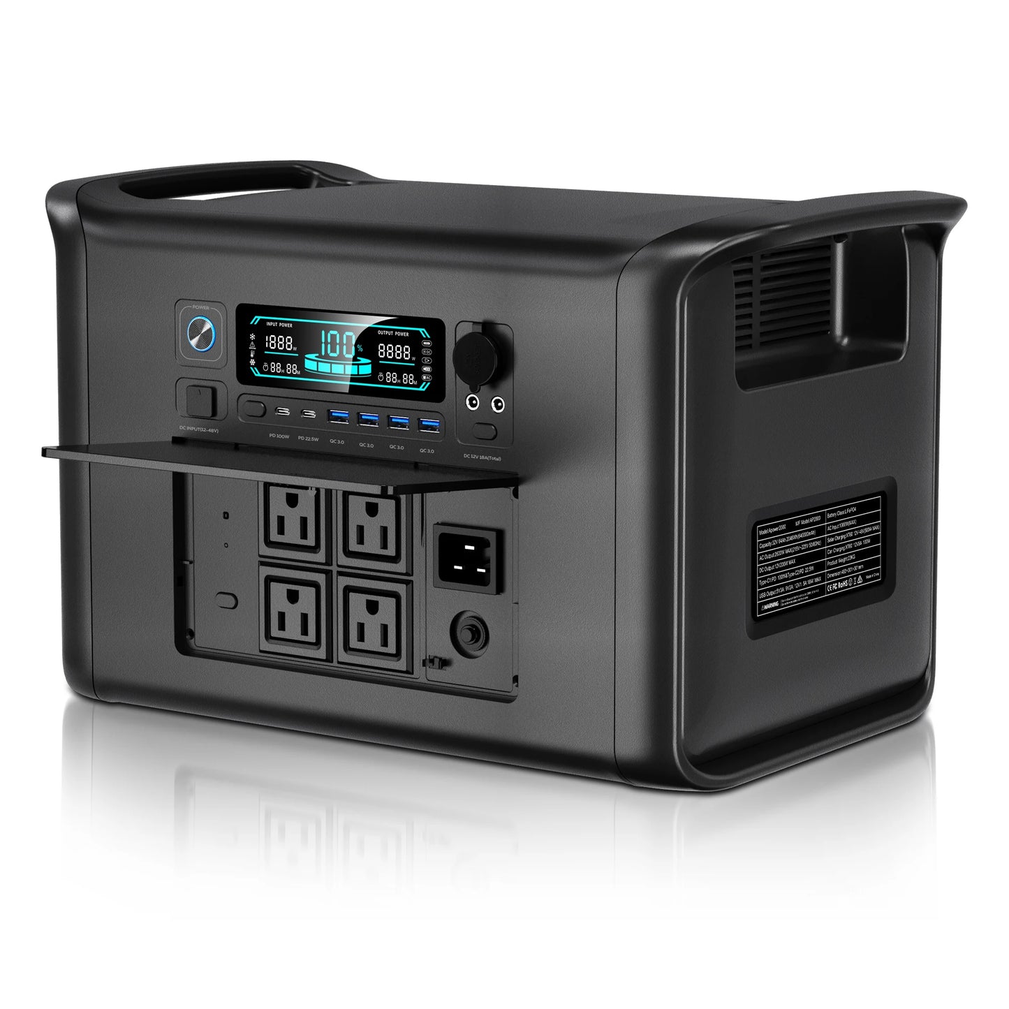 RV Camping AP1000 AP2000 1800W/2400W Solar Generator  Portable Mobile Power Station 200W Solar Panels Portable Foldable