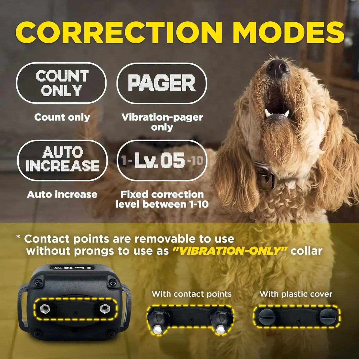 Smart NO BARK Detects Whining and Barking, 33 ft Range App for Notifications, E-Collar, Behavior Report, Waterproof
